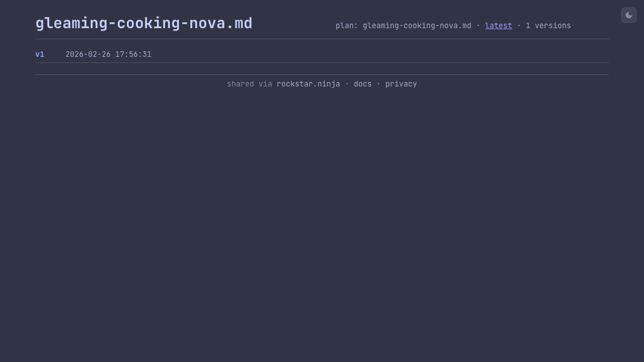 Plan version history