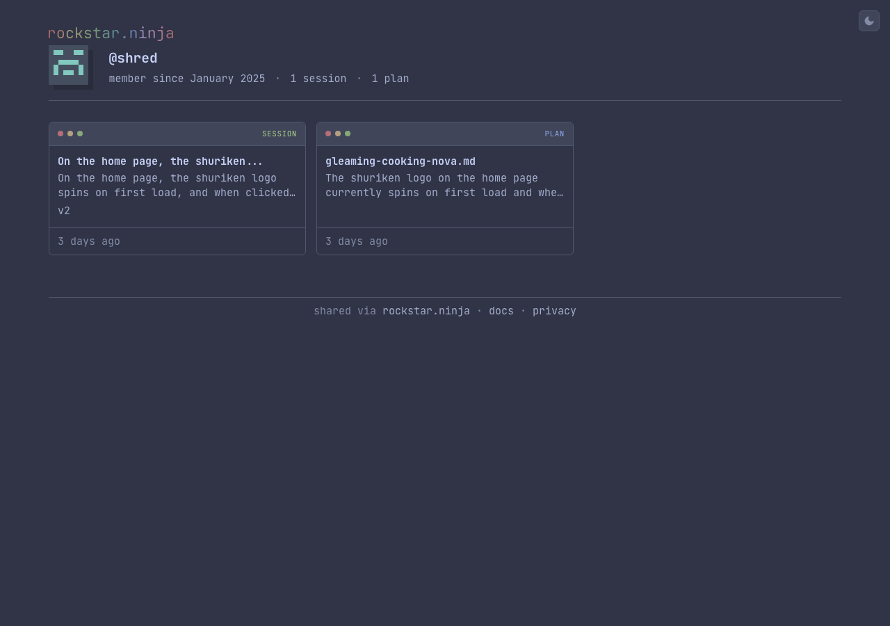 A profile page with avatar, stats, and content tiles