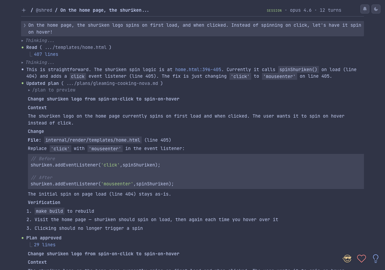 A shared session on rockstar.ninja